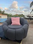 Royal Comfort Bouclé Lounge Chair - Rust Orange - 2