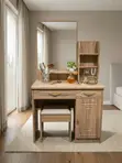 Modern Light Oak Vanity Set with Stool - 3