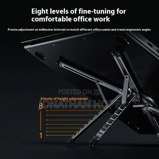 2-in-1 Aluminum Laptop Stand with Phone Holder - 1