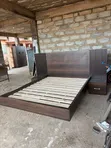 Floating Bed Frame with Side Drawers - Brown - 1