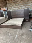 Floating Bed Frame with Side Drawers - Brown - 3