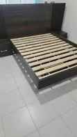 Floating Bed Frame with Side Drawers - Brown - 4