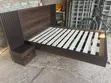 Floating Bed Frame with Side Drawers - Brown - 5