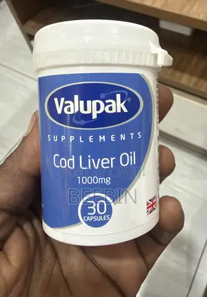 Valupak Cod Liver Oil 1000mg - Omega 3, Vitamins A & D3 (30 Capsules)