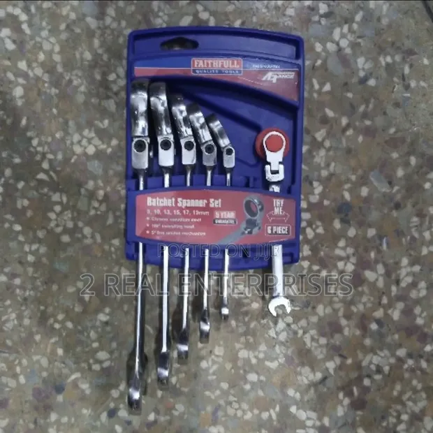 Faithfull 6-Piece Flex Head Ratchet Spanner Set (8-19mm) - 1
