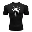 Spider Compression Fit T-Shirt - Black / White Logo - 1