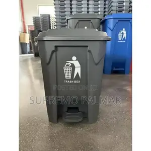 20L Dark Grey Pedal Dustbin - Plastic Foot-Operated Trash Bin