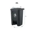 20L Dark Grey Pedal Dustbin - Plastic Foot-Operated Trash Bin - 4