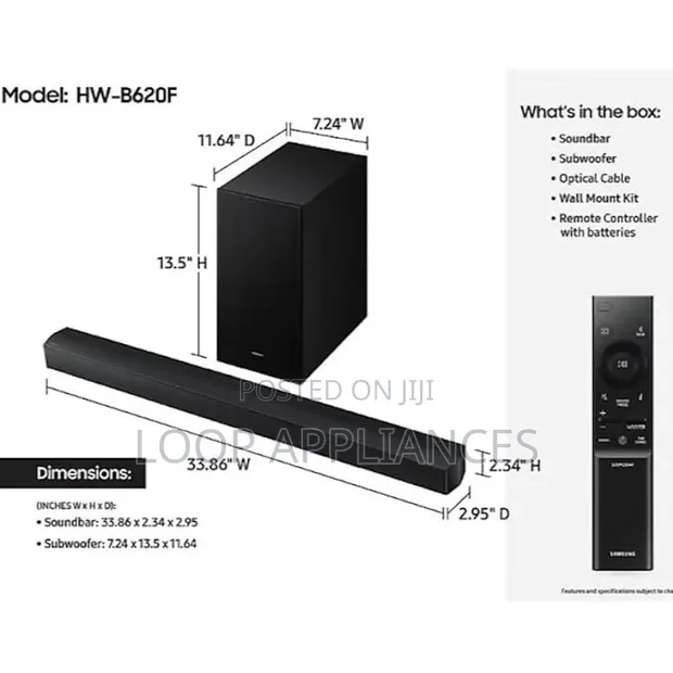 New Samsung HW-B620F 3.1 Channel 300W Soundbar - 1