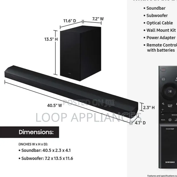 New Samsung HW-B750F 5.1-Channel Soundbar with Wireless Subwoofer - 1