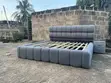 Wood-Mode Queen Bed Frame with Headboard & Nightstand - Gray Bouclé - 2