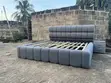 Wood-Mode Queen Bed Frame with Headboard & Nightstand - Gray Bouclé - 3