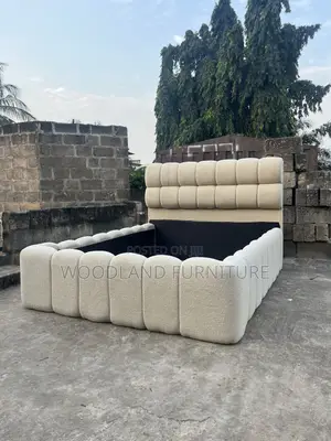 Lux Bouclé Bed Frame - Brand New