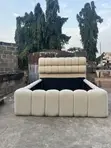 Lux Bouclé Bed Frame - Brand New - 2