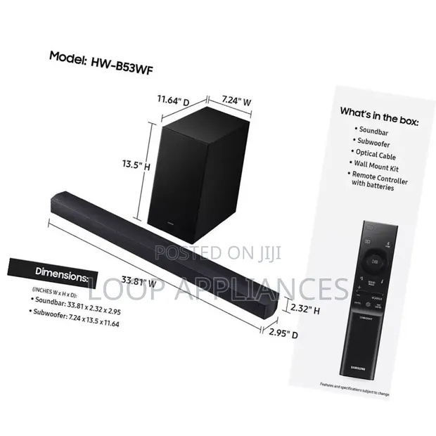 Samsung HW-B630F 3.1-Channel Soundbar - 1
