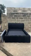 Cloud King Bed - Black Bouclé - 1