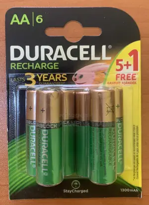 Duracell 2A AA Rechargeable Batteries - 6pcs (1300mAh)