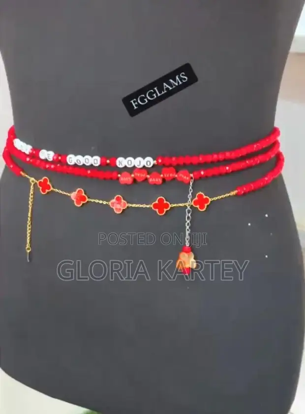 Crystal Waistbeads - White, Gold, Brown, Red - 1