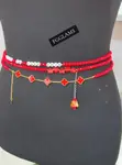 Crystal Waistbeads - White, Gold, Brown, Red - 1