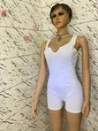 White Ladies Jumpsuit with Matching Skirt and Top - 2