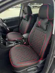Red and Black Luxury Car Seat Covers Full Set - 1