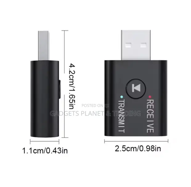 USB Bluetooth 5.0 Transmitter/Receiver to 3.5mm Adapter - 1