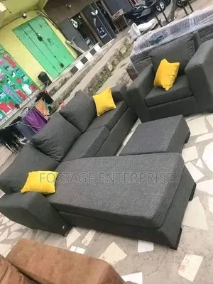 Neatly Designed Stylish Gray L-Shape Sofa
