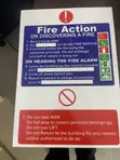 Fire Action Sign - 1