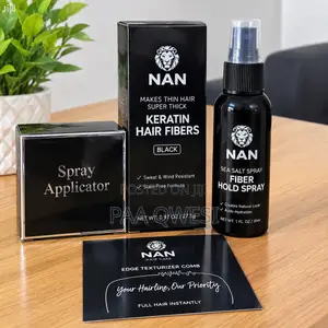NAN Hair Fibers & Styling Kit - Black