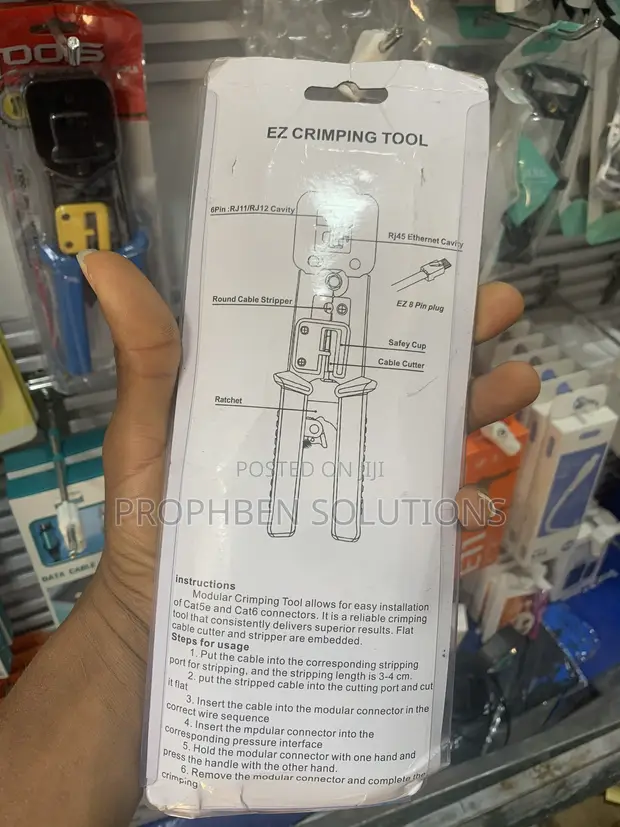 Pass Through Crimping Tool for RJ45 Connectors - 1