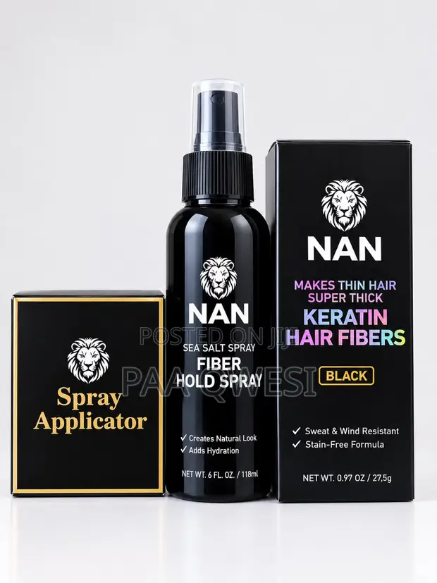 NAN Hair Fiber Styling Kit - Black - 1