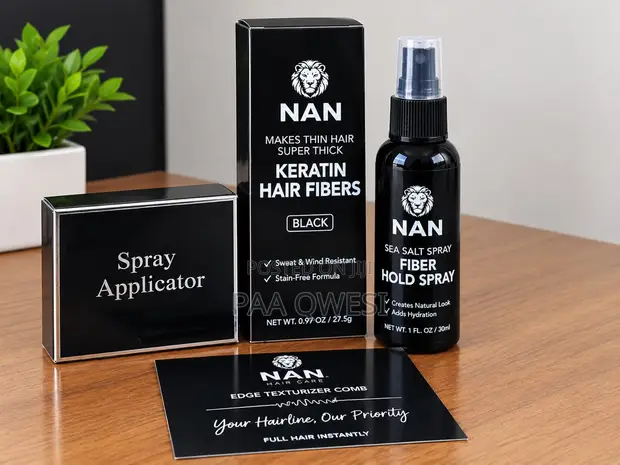 NAN Hair Fibers Black with Applicator - 1