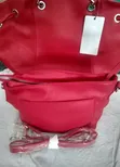 Classic Emily & Noah Red Leather Bucket Bag - 2