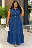 Quality Denim Dress - Blue - 1