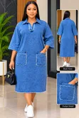 Quality Denim Dress - Blue - 2