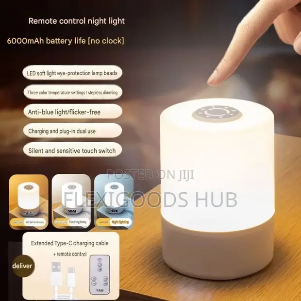 Digital Bedside Lamp with Clock - 1