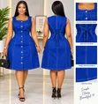 J.Crew Ladies Classic Blue Cotton Swing Dresses - 1