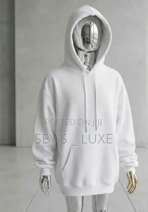 Unisex Cotton Hoodie - White, Size L