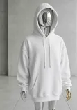 Unisex Cotton Hoodie - White, Size L - 1