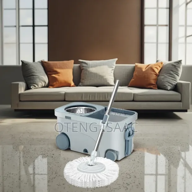 360° Rotating Spin Mop and Bucket Set with Wheels - 1