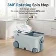 360° Rotating Spin Mop and Bucket Set with Wheels - 2