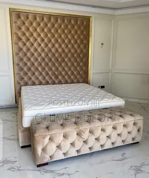 Queen Size Bed Frame with Ottoman