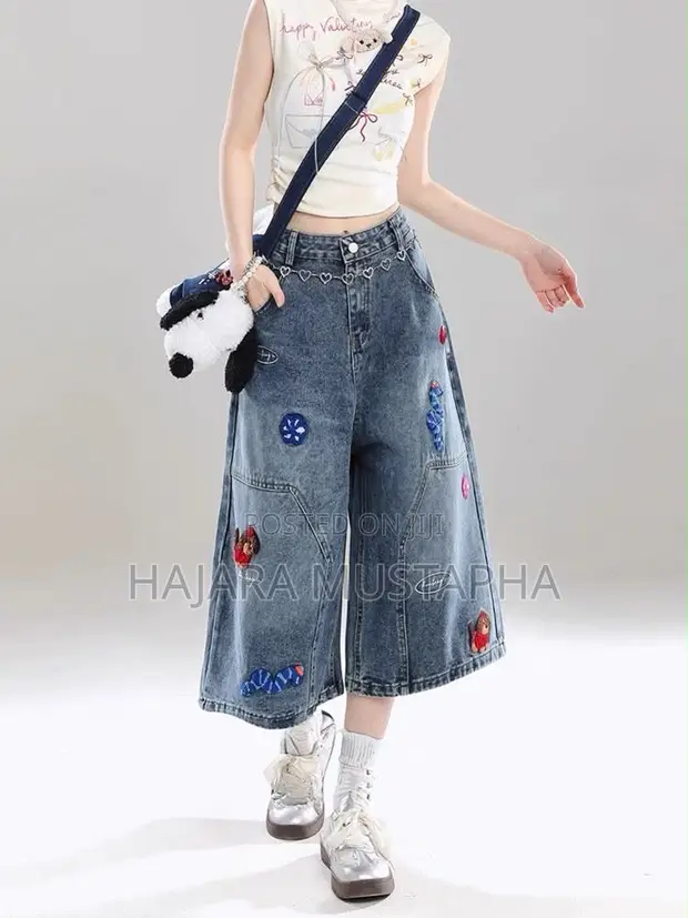 Denstyle Trendy Patchwork Wide-Leg Jeans - 1
