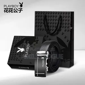 Men's Playboy Boxed Leather Belt - Black, XL