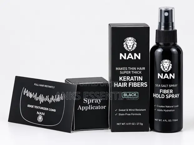 NAN Black Keratin Hair Fibers - Hair Thickening - 1