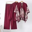 Ladies 3 Piece Set - Wine - 2