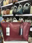 Zara Large Tote Bag - Burgundy - 1