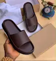 Luxury Minimal Leather Slides - Chocolate Brown - 3