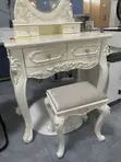 Luxury Royal Dressing Table with Mirror & Stool - White - 5