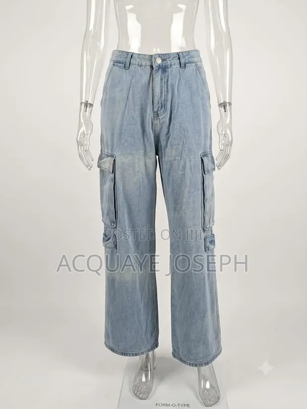 Men's Baggy Jeans with Side Pockets - 1